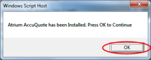 Installation Confirmation Dialog Box